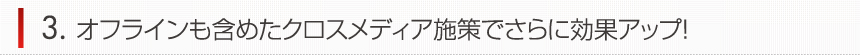 オフラインも含めたクロスメディア施策でさらに効果アップ！