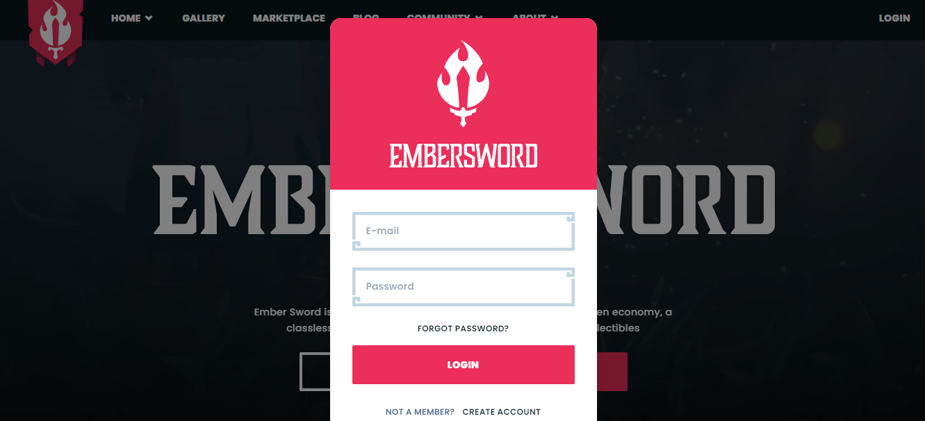 Ember Swordアカウント登録