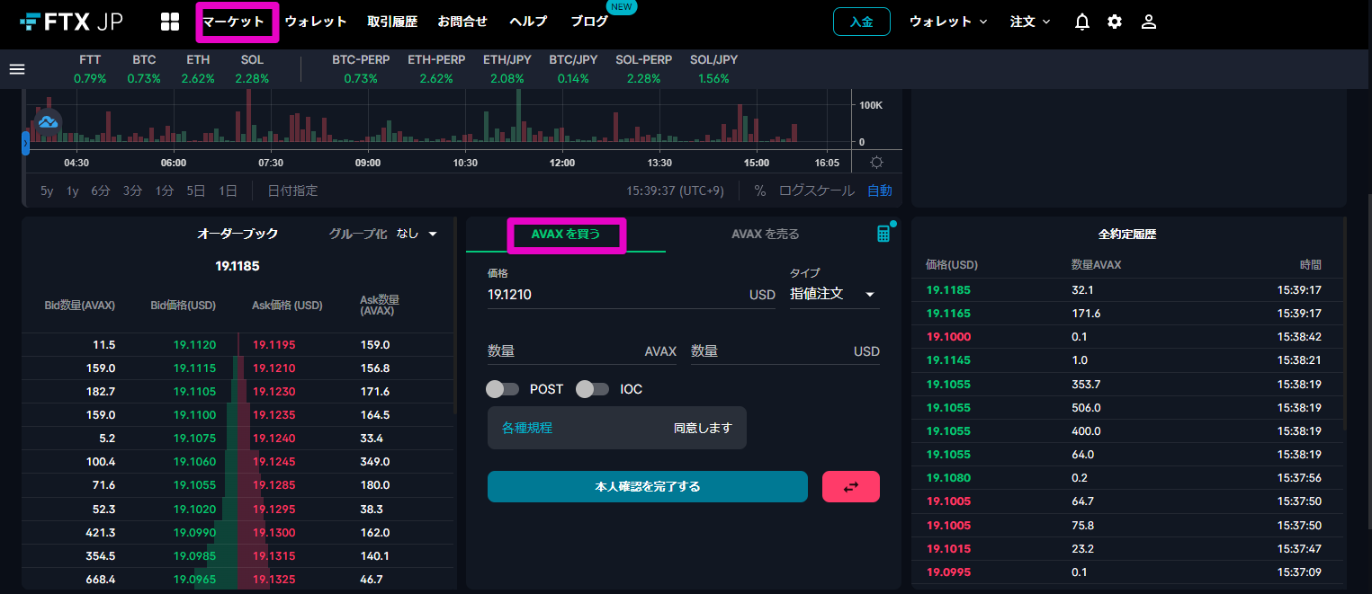 ftxjapan-AVAX購入