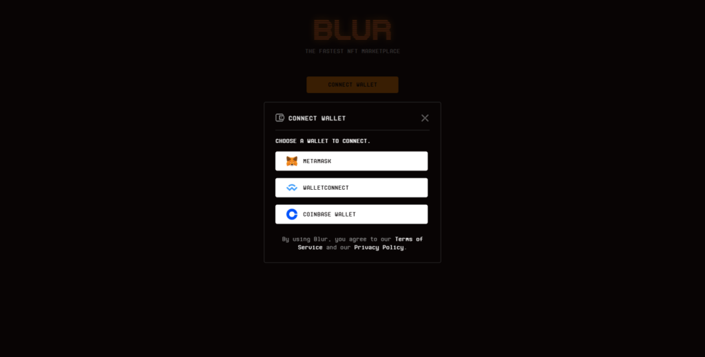 Blur　MetaMask　連携 