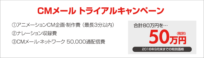 ＣＭメール・ネットワークトライアルキャンペーン